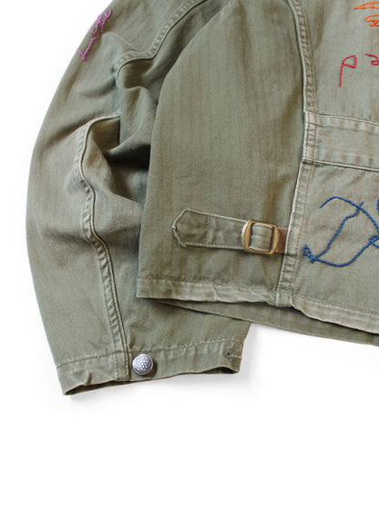 Kapital Herringbone Hunter Drizzler Jacket (Memorial Embroidery Model)