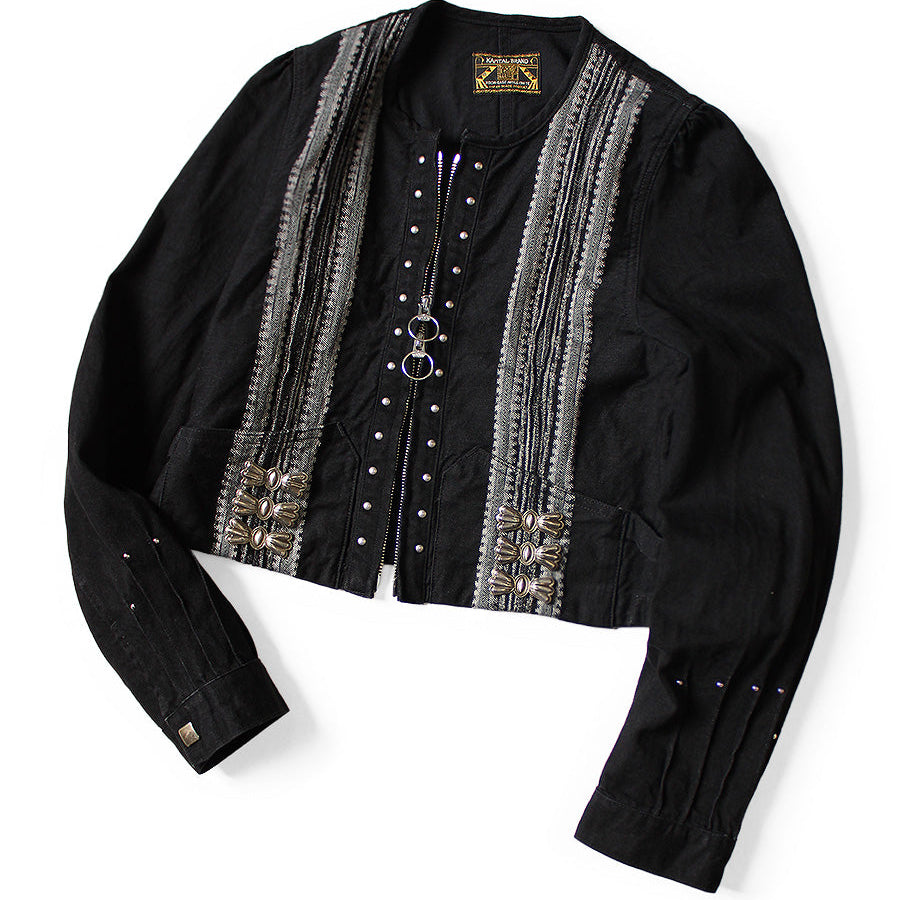 Kapital 12oz Arrow Pattern Jacquard Denim Bolero Jacket