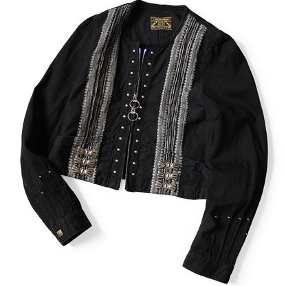 Kapital 12oz Arrow Pattern Jacquard Denim Bolero Jacket