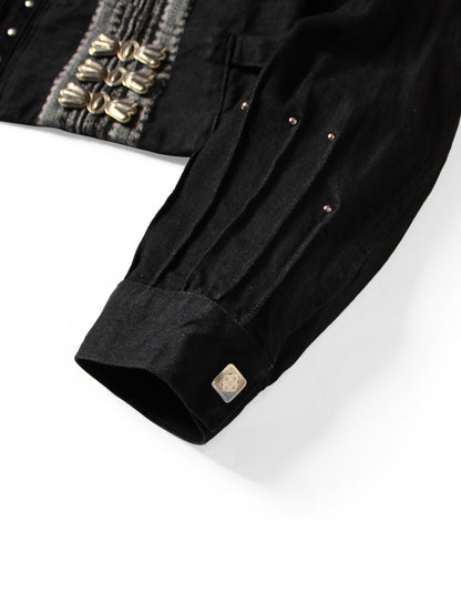 Kapital 12oz Arrow Pattern Jacquard Denim Bolero Jacket