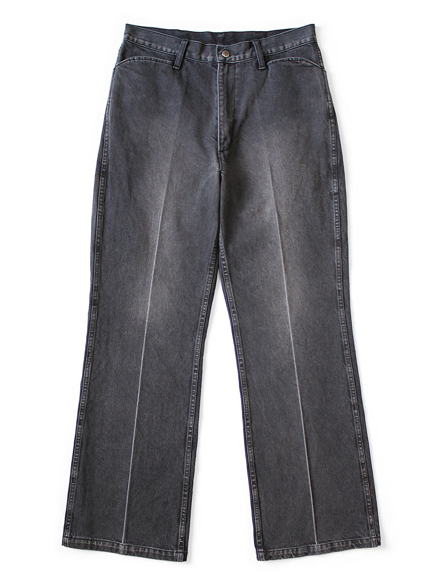 Kapital 14oz Black x Black Denim 5P Frisko (Center Pleats)