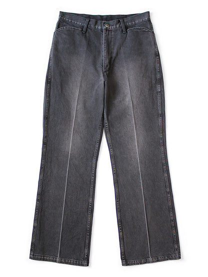Kapital 14oz Black x Black Denim 5P Frisko (Center Pleats)