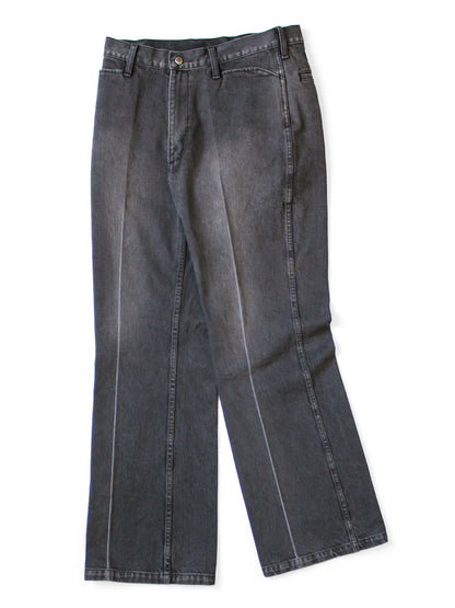 Kapital 14oz Black x Black Denim 5P Frisko (Center Pleats)