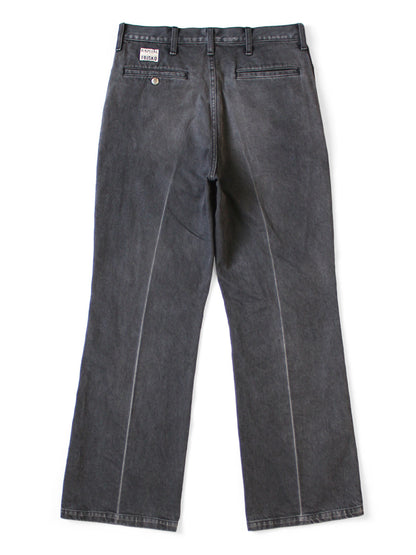 Kapital 14oz Black x Black Denim 5P Frisko (Center Pleats)