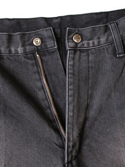 Kapital 14oz Black x Black Denim 5P Frisko (Center Pleats)