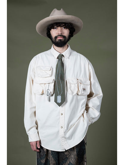 Kapital Chino Shirt Nugget-Pocket Fish Shirt