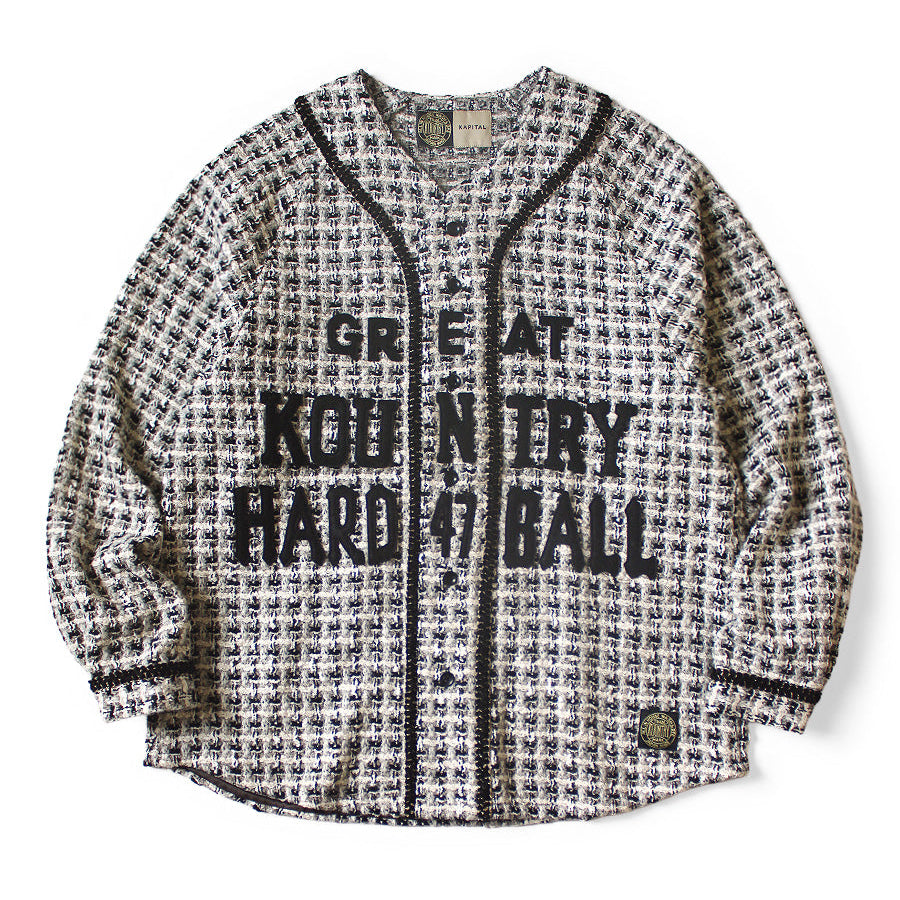 Kapital Fancy Tweed Great Kountry Baseball Long Sleeve Shirt