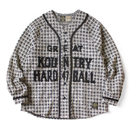 Kapital Fancy Tweed Great Kountry Baseball Long Sleeve Shirt
