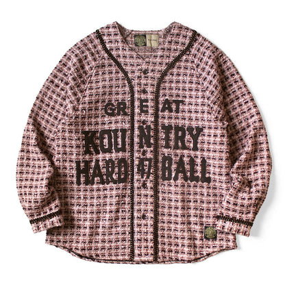 Kapital Fancy Tweed Great Kountry Baseball Long Sleeve Shirt