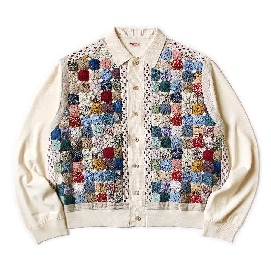 Kapital 14G Knit x Handcrafted Yo-Yo Quilt Jacket