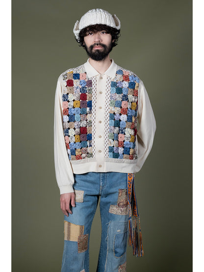 Kapital 14G Knit x Handcrafted Yo-Yo Quilt Jacket