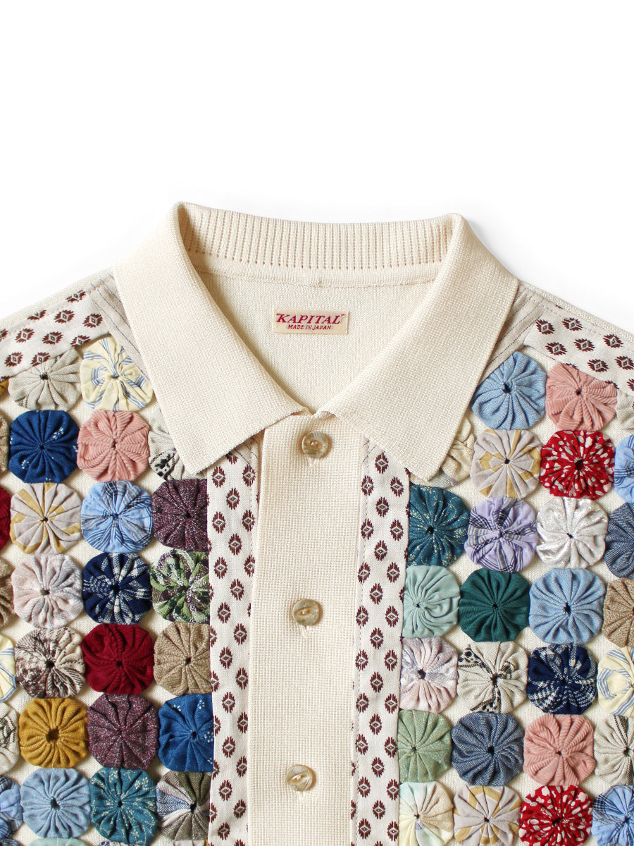 Kapital 14G Knit x Handcrafted Yo-Yo Quilt Jacket