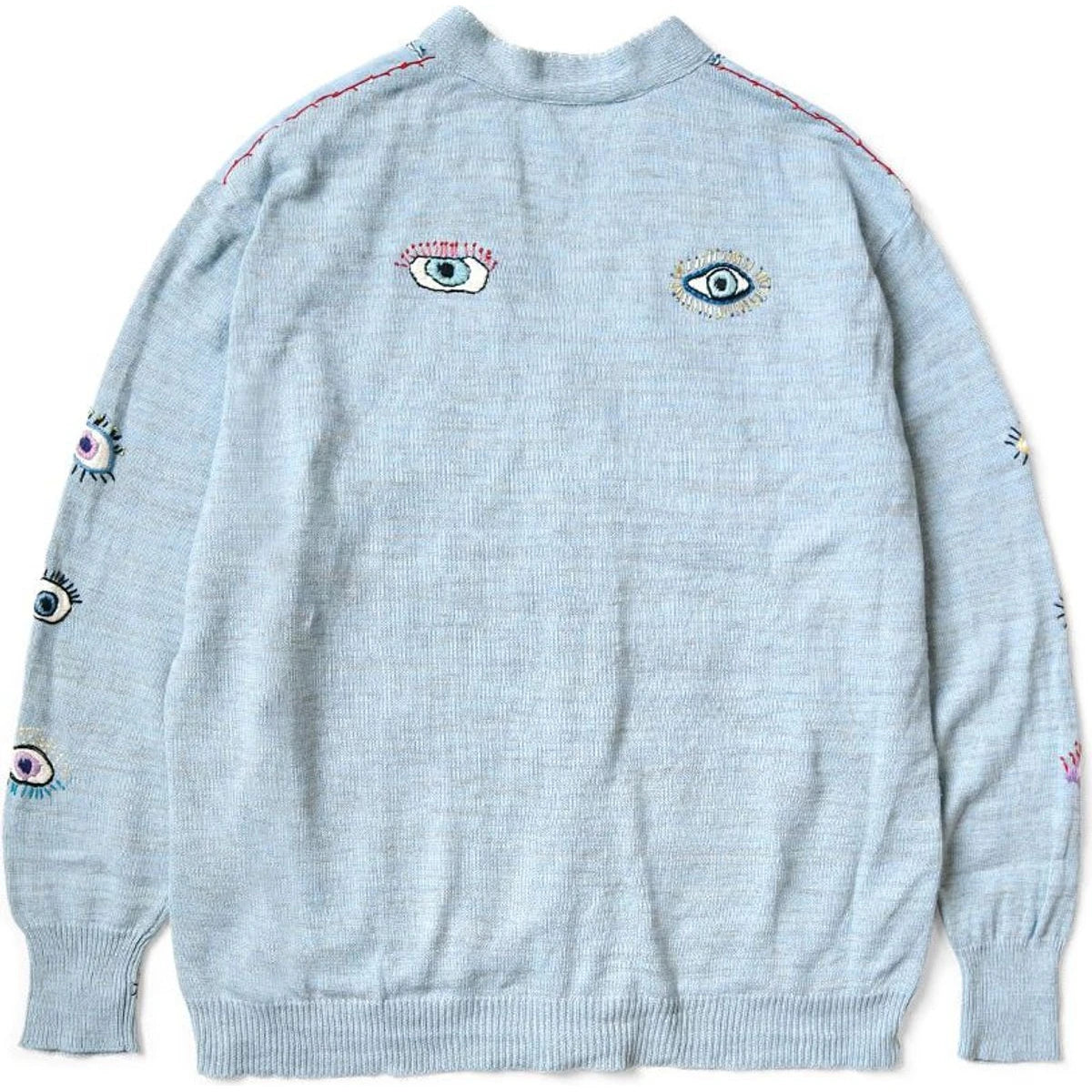 Kapital Knit And Chambray Cardigan (Speakeasy Embroidery)