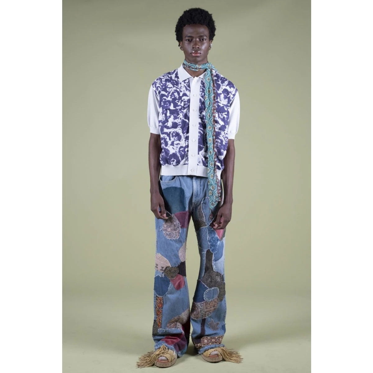 Kapital Knit And Rayon Polo Shirt (Festival Edition)