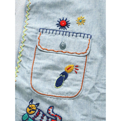 Kapital Knit × Chambray Polo Shirt (With Isla Bonita Embroidery)