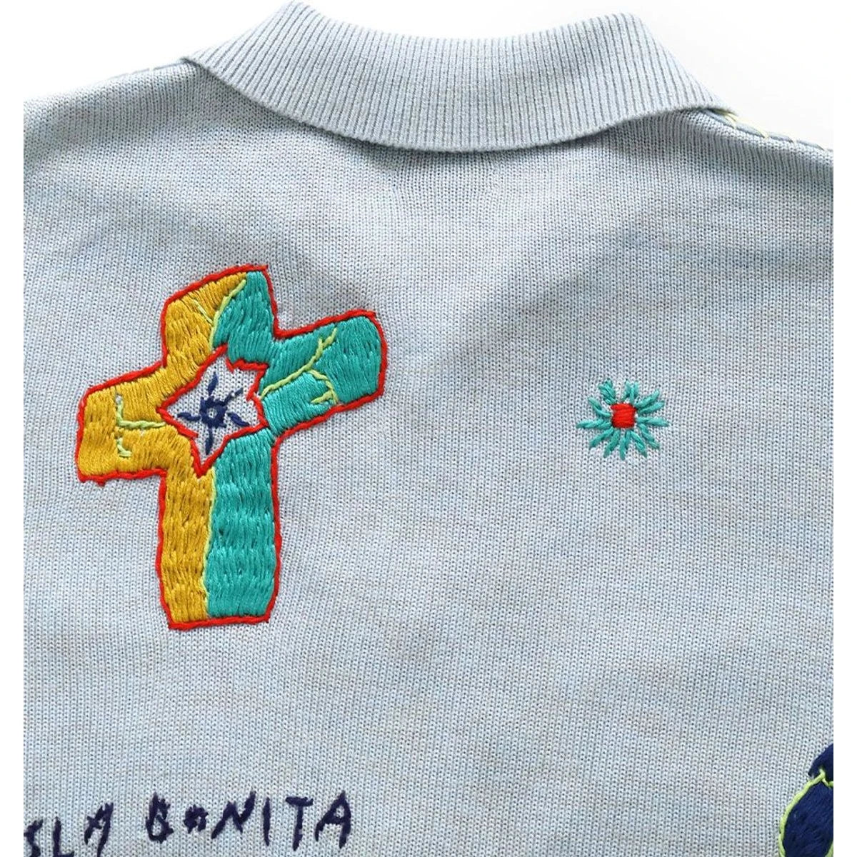 Kapital Knit × Chambray Polo Shirt (With Isla Bonita Embroidery)