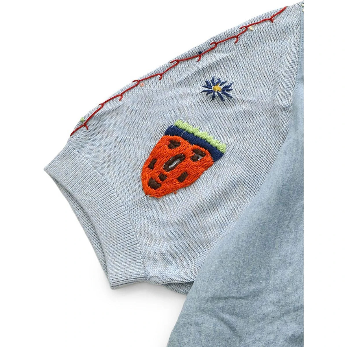 Kapital Knit × Chambray Polo Shirt (With Isla Bonita Embroidery)