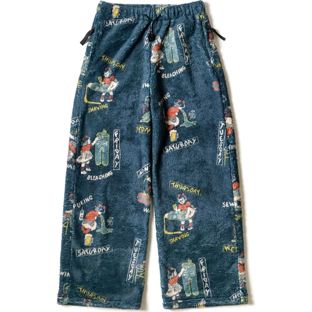 Kapital Kountry Calendar Pattern Fleece Easy Straight Pants