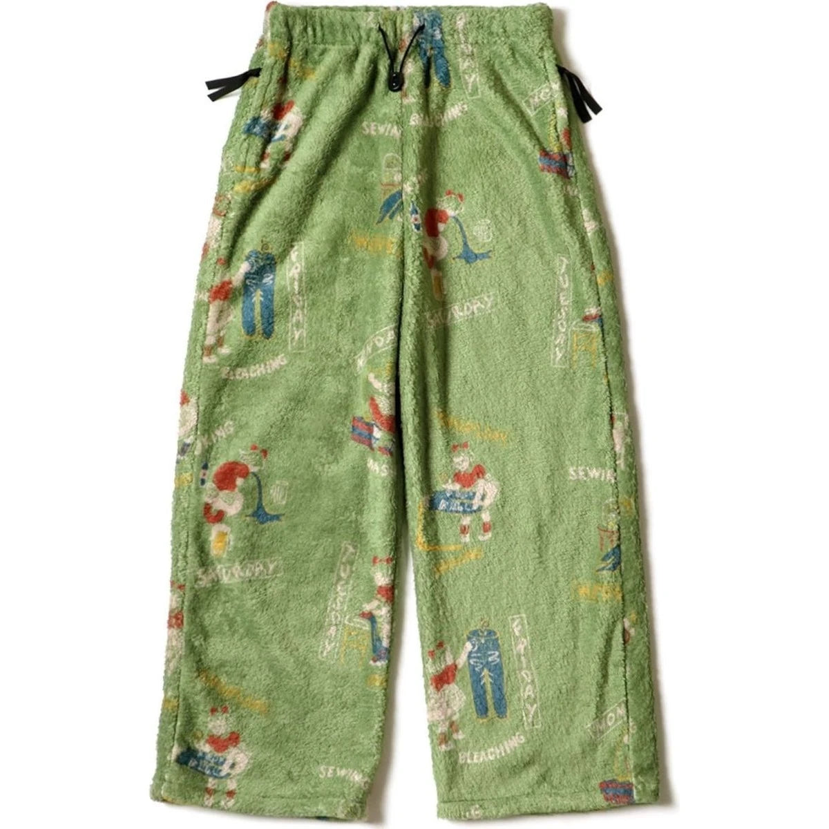 Kapital Kountry Calendar Pattern Fleece Easy Straight Pants
