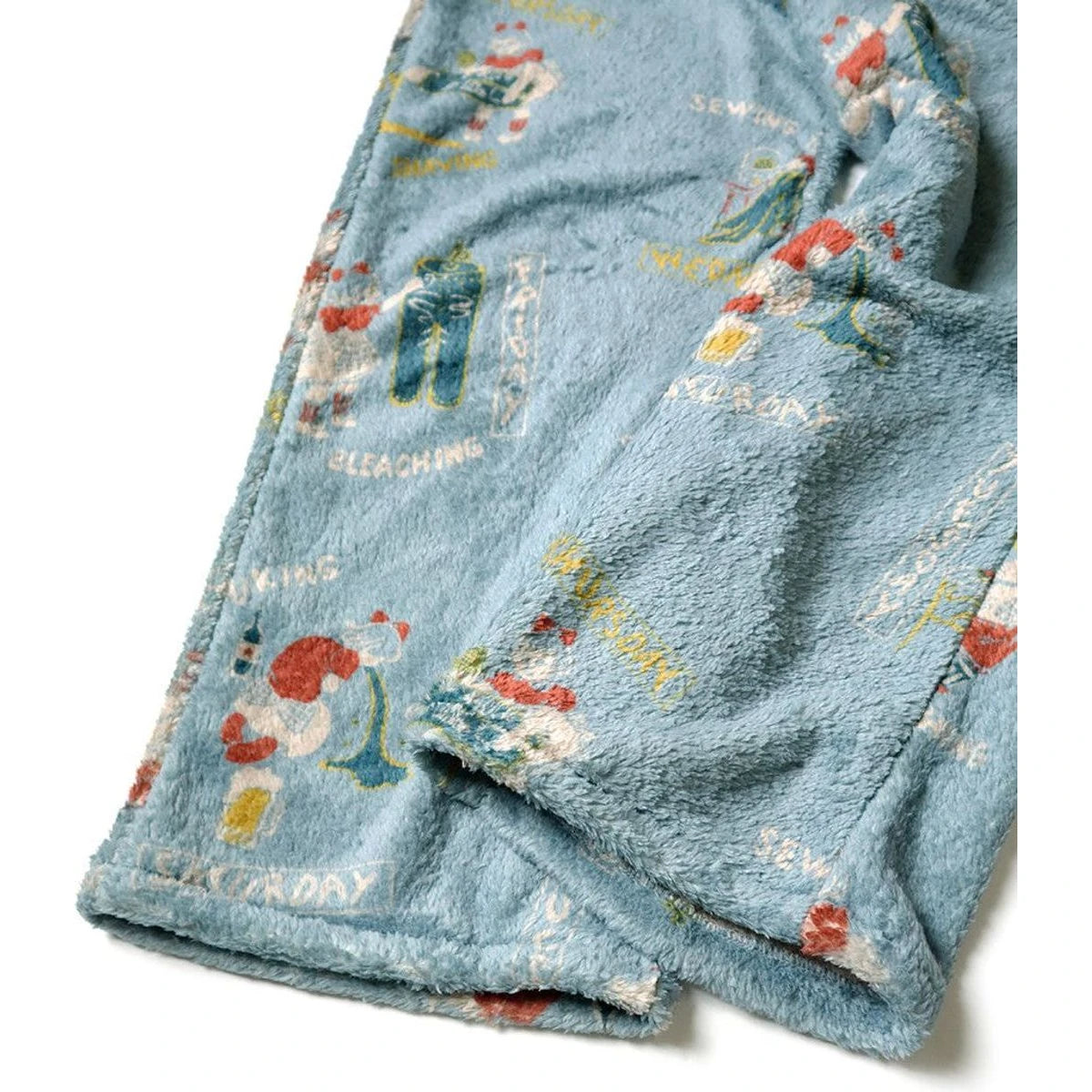 Kapital Kountry Calendar Pattern Fleece Easy Straight Pants