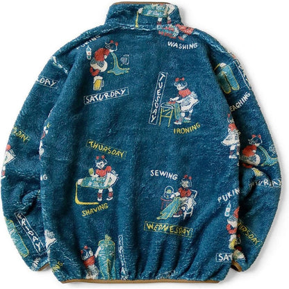 Kapital Kountry Calendar Pattern Snap Fleece