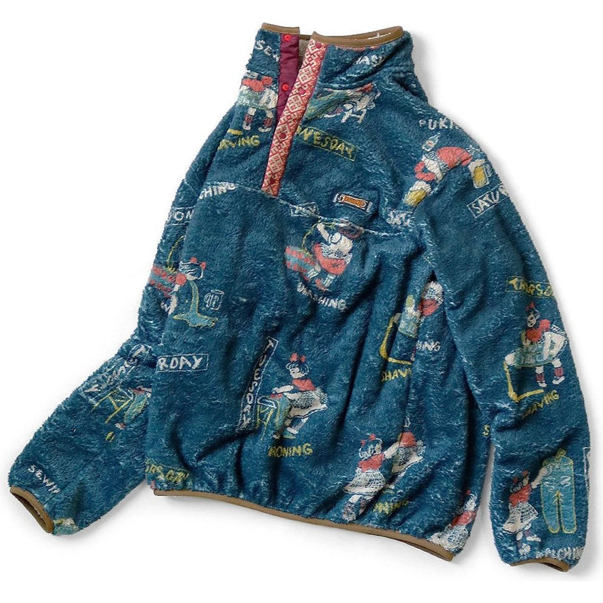 Kapital Kountry Calendar Pattern Snap Fleece