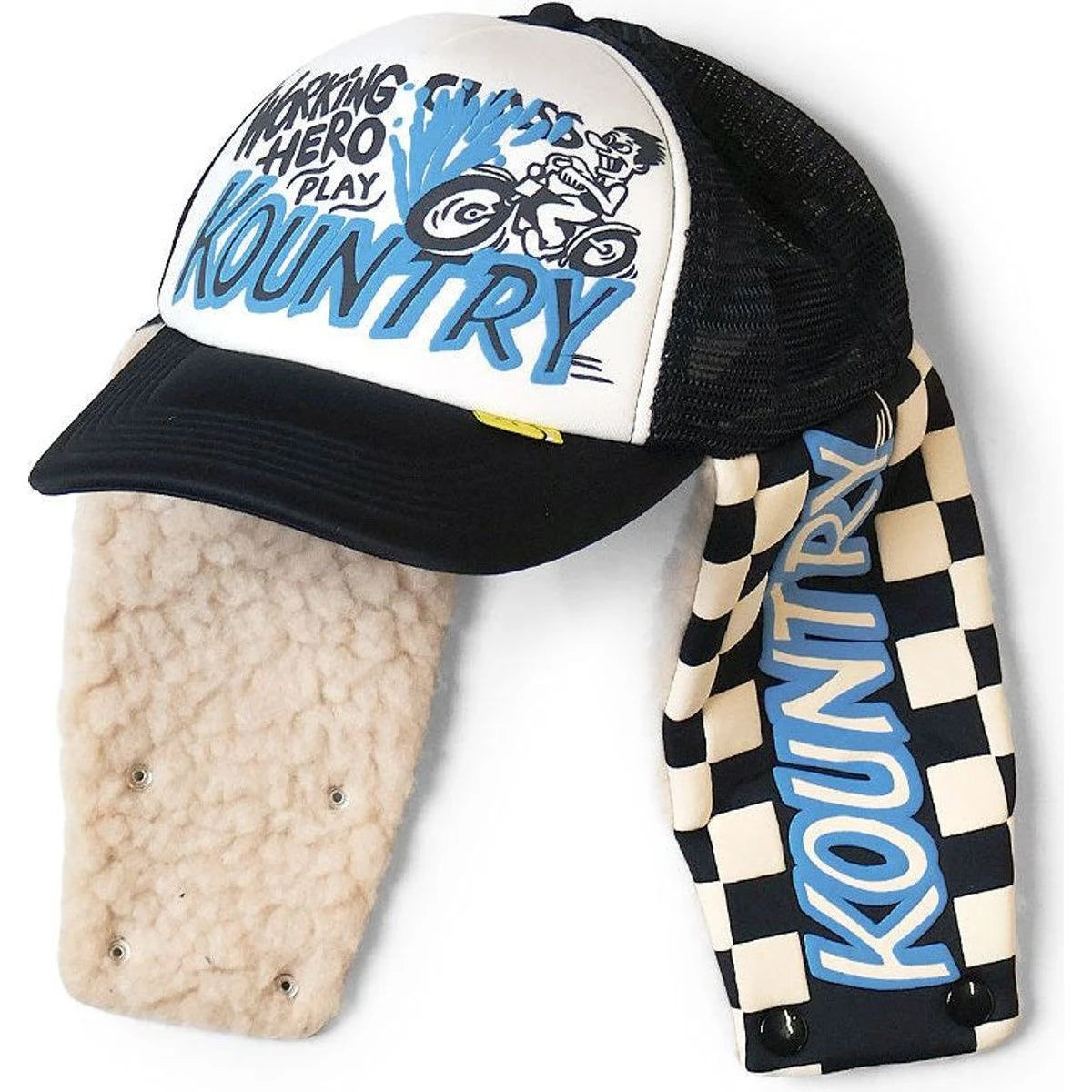 Kapital Kountry Racer Lumber Trucker Cap (Checkered Flag) | COJP