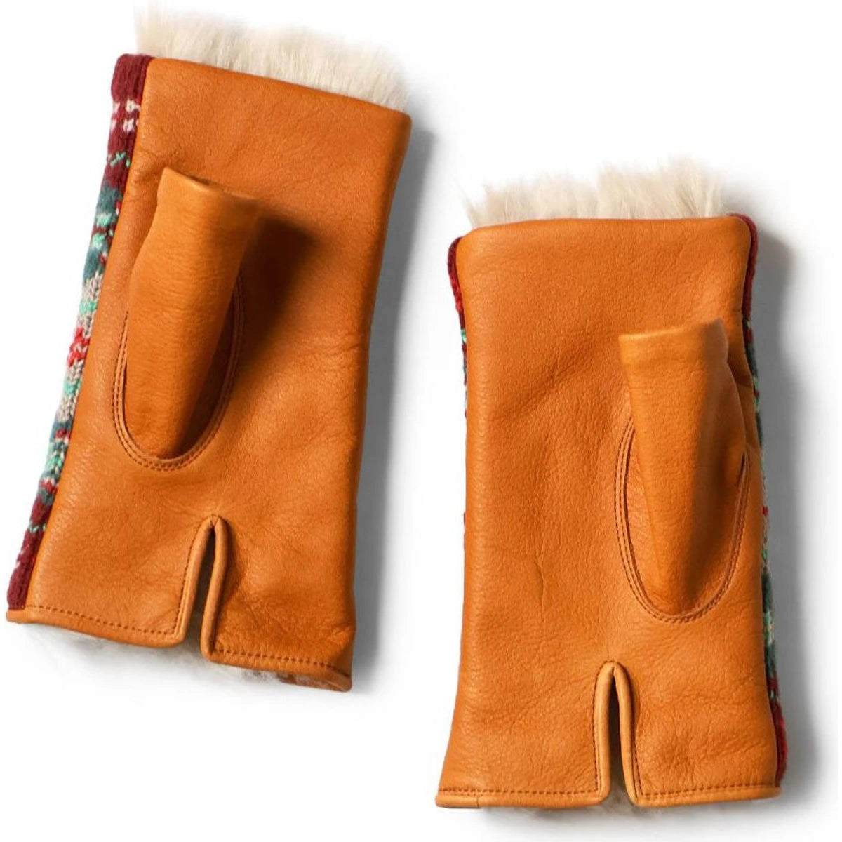 Kapital Leather And Fair Isle Gloves