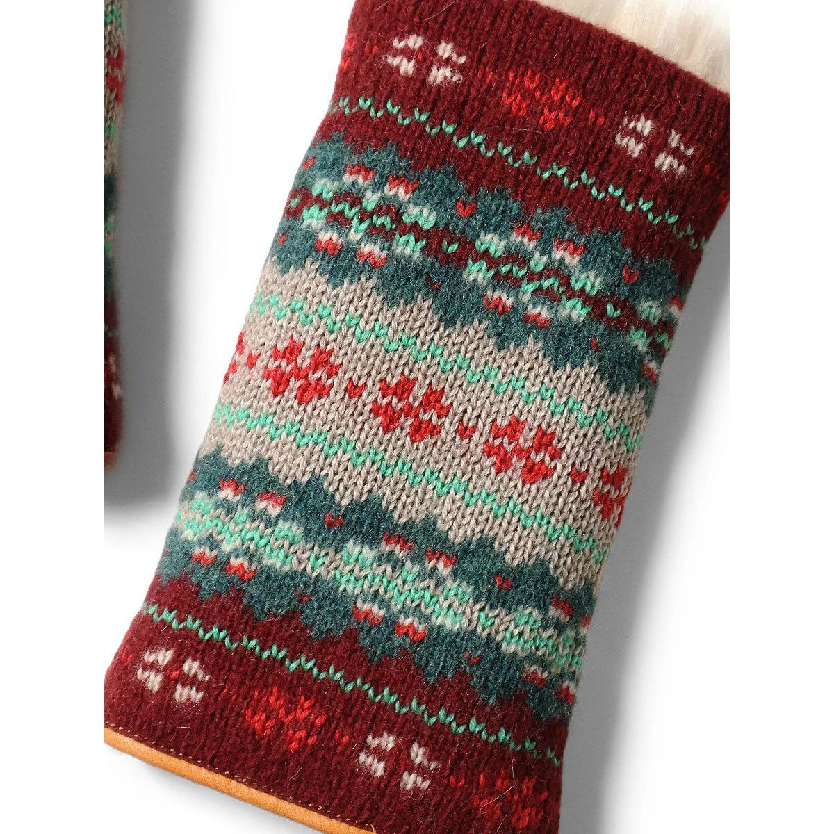 Kapital Leather And Fair Isle Gloves