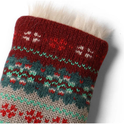 Kapital Leather And Fair Isle Gloves