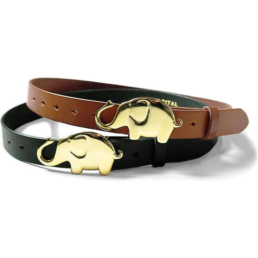 Kapital Leather Trunk Up Elephant Buckle Belt