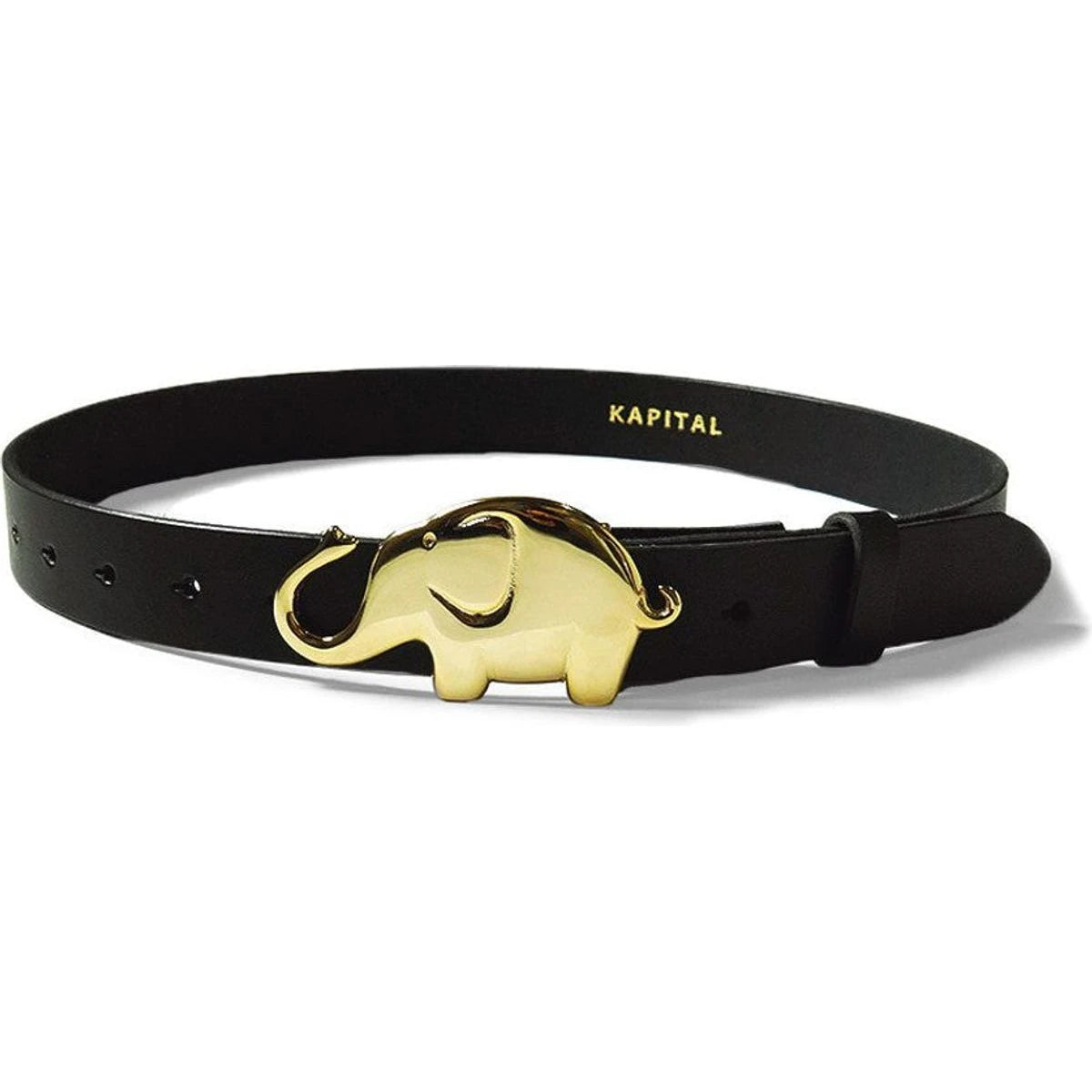 Kapital Leather Trunk Up Elephant Buckle Belt