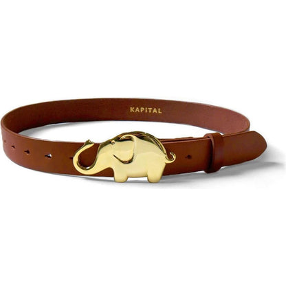 Kapital Leather Trunk Up Elephant Buckle Belt