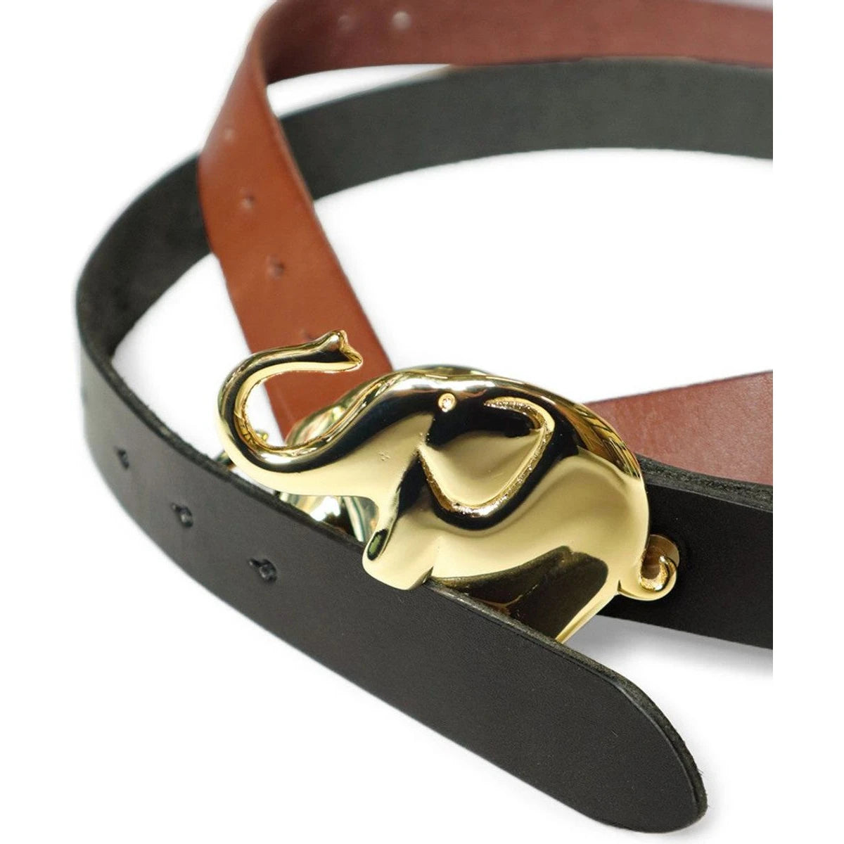 Kapital Leather Trunk Up Elephant Buckle Belt