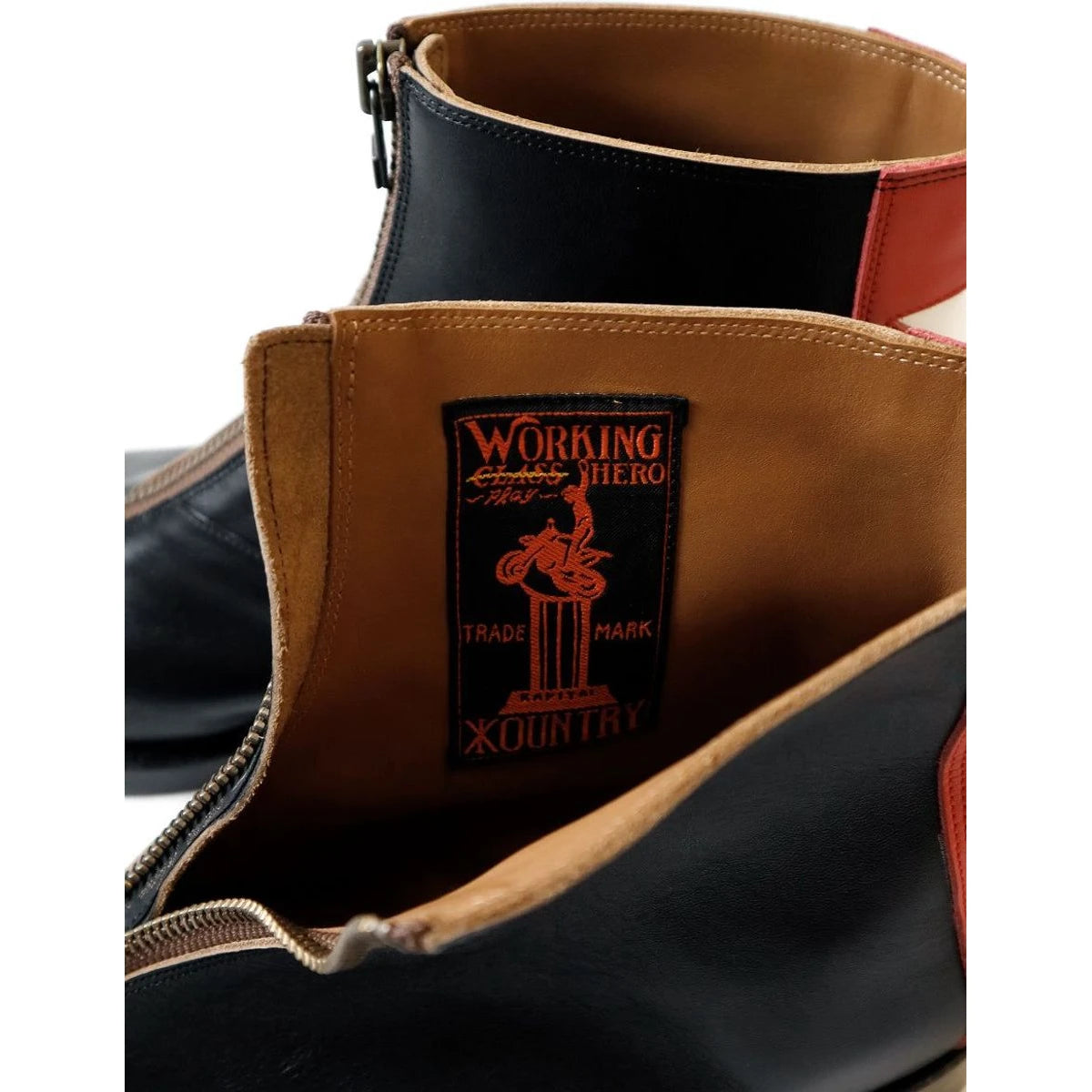 Kapital Leather Zip Up Cafe Lace Frisco Boots