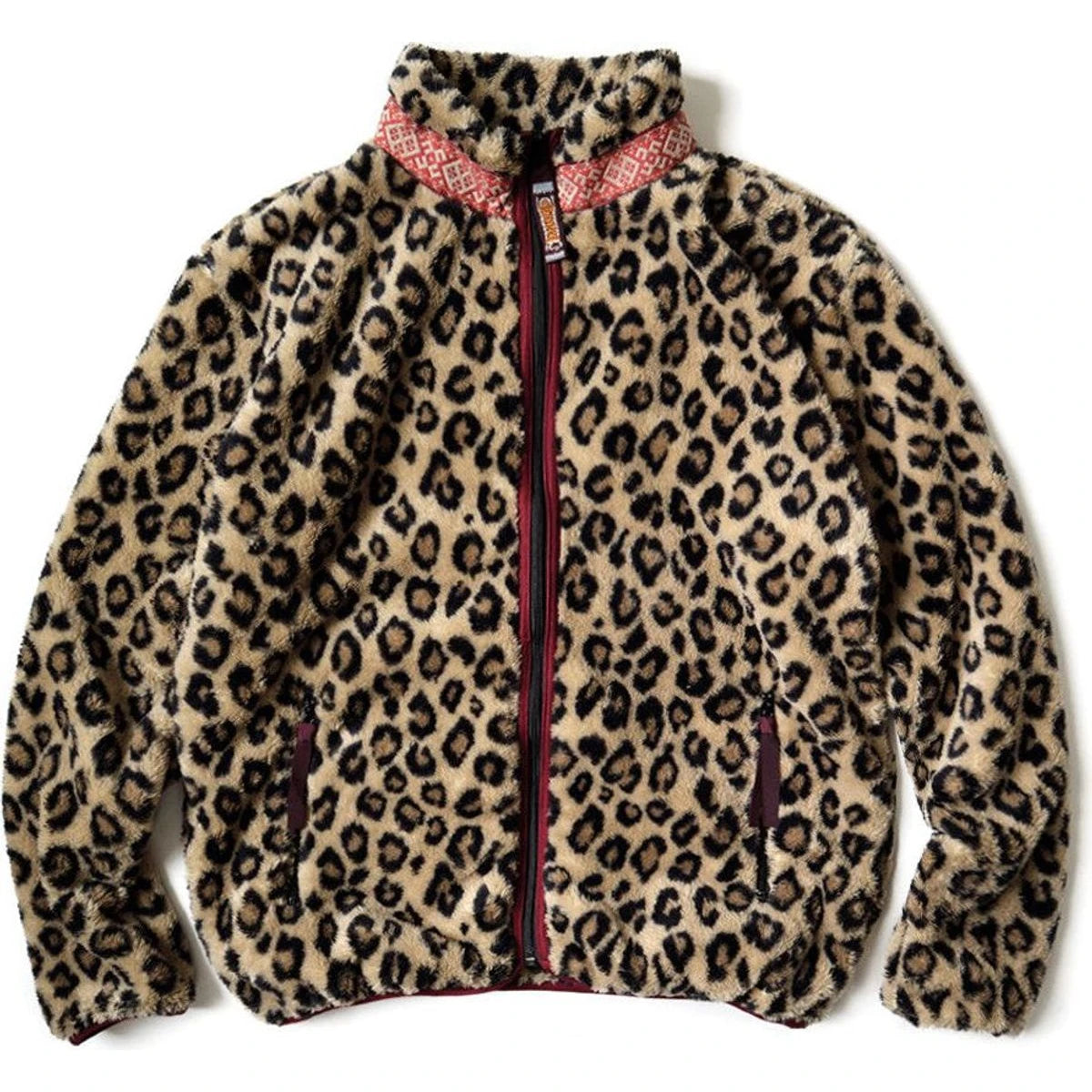Kapital Leopard Pattern Fleece Zip Jacket Blouson