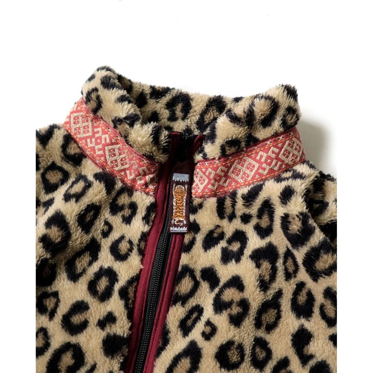 Kapital Leopard Pattern Fleece Zip Jacket Blouson