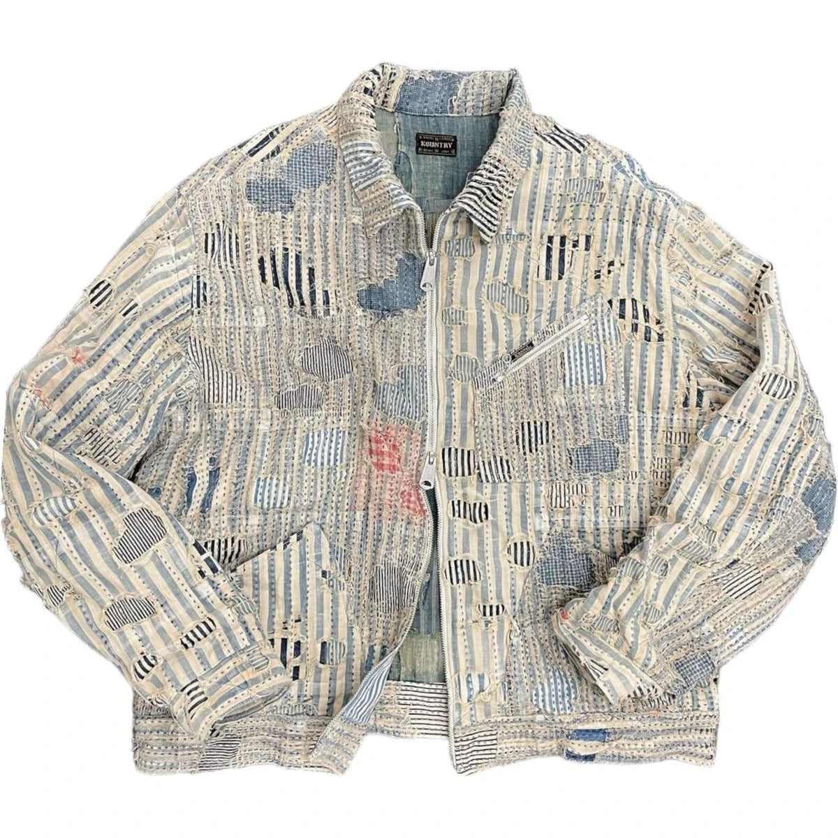 Kapital Liberty Stripe Boro Drizzler Zip Jacket