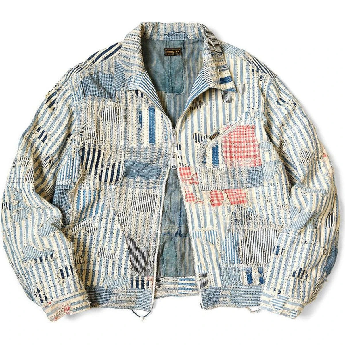 Kapital Liberty Stripe Boro Drizzler Zip Jacket