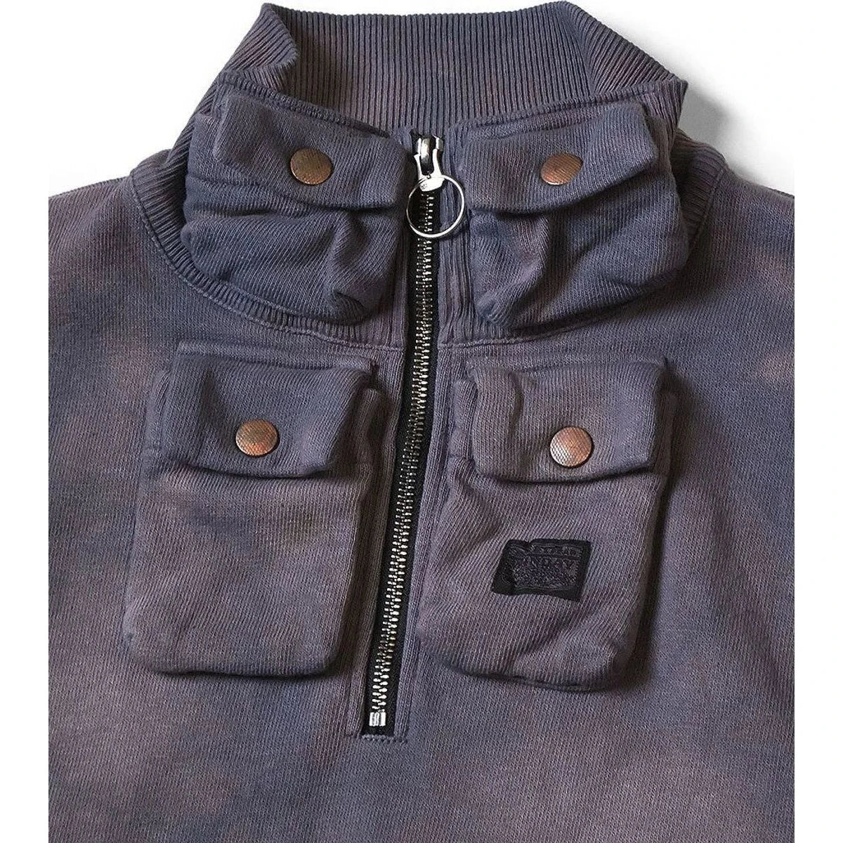 Kapital Lined Nickel 4 half Zip Vest (Dirty Dyed)
