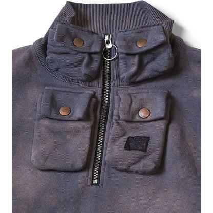 Kapital Lined Nickel 4 half Zip Vest (Dirty Dyed)