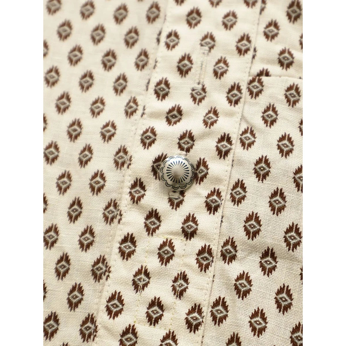Kapital Linen Chima Pattern Stand Penny Shirt