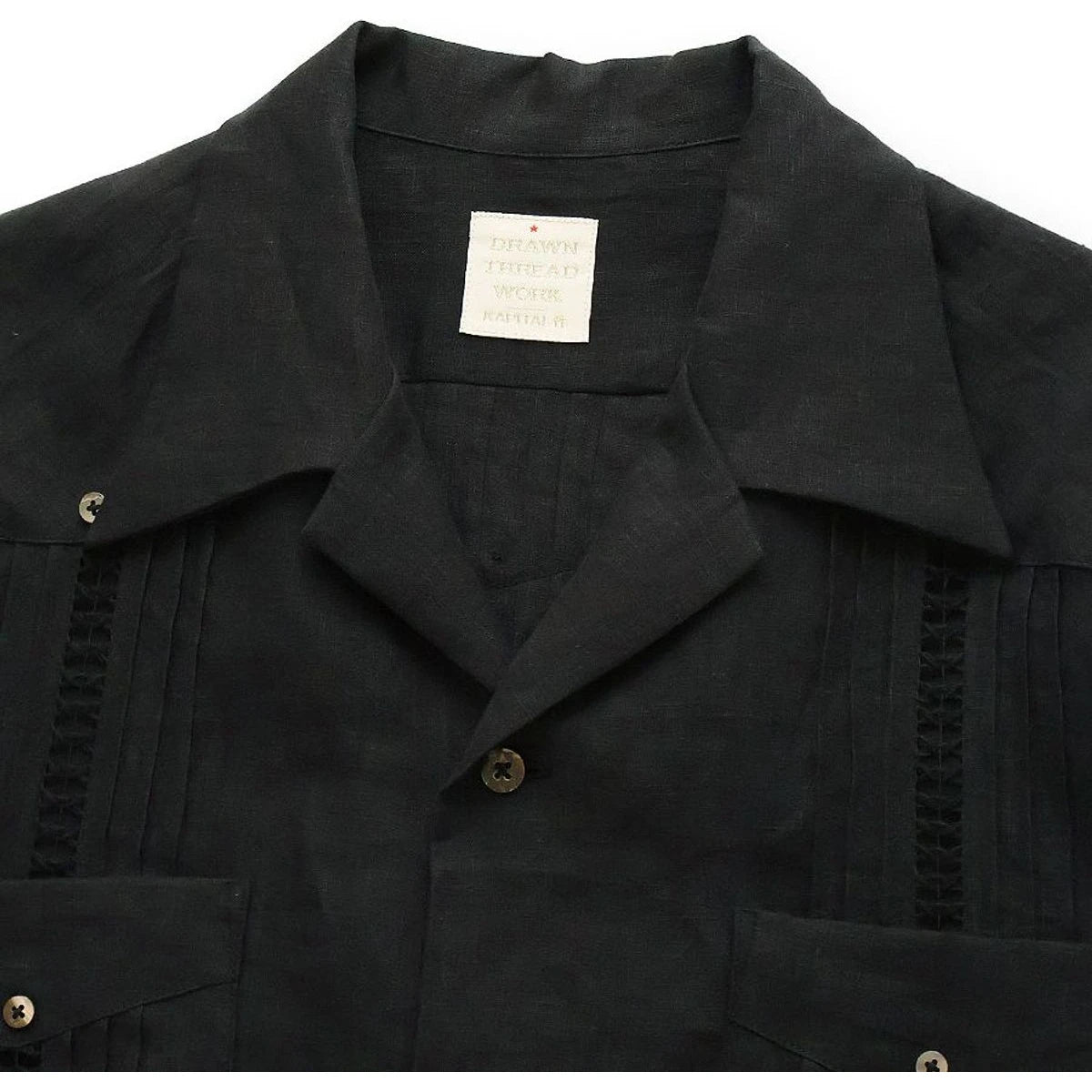Kapital Linen Drawn Threadwork Lax Cuban Shirt