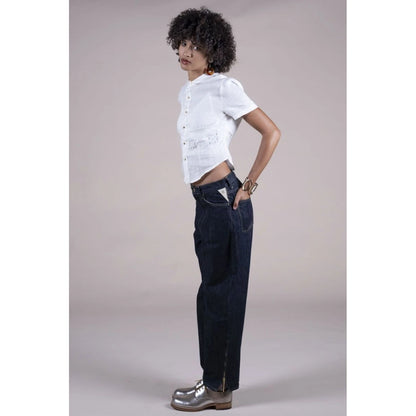 Kapital Linen Drawn Thread Work A Cappella Blouse