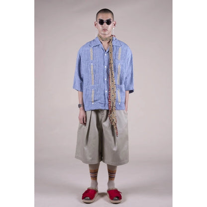 Kapital Linen Gingham Check Lax Cuban Shirt