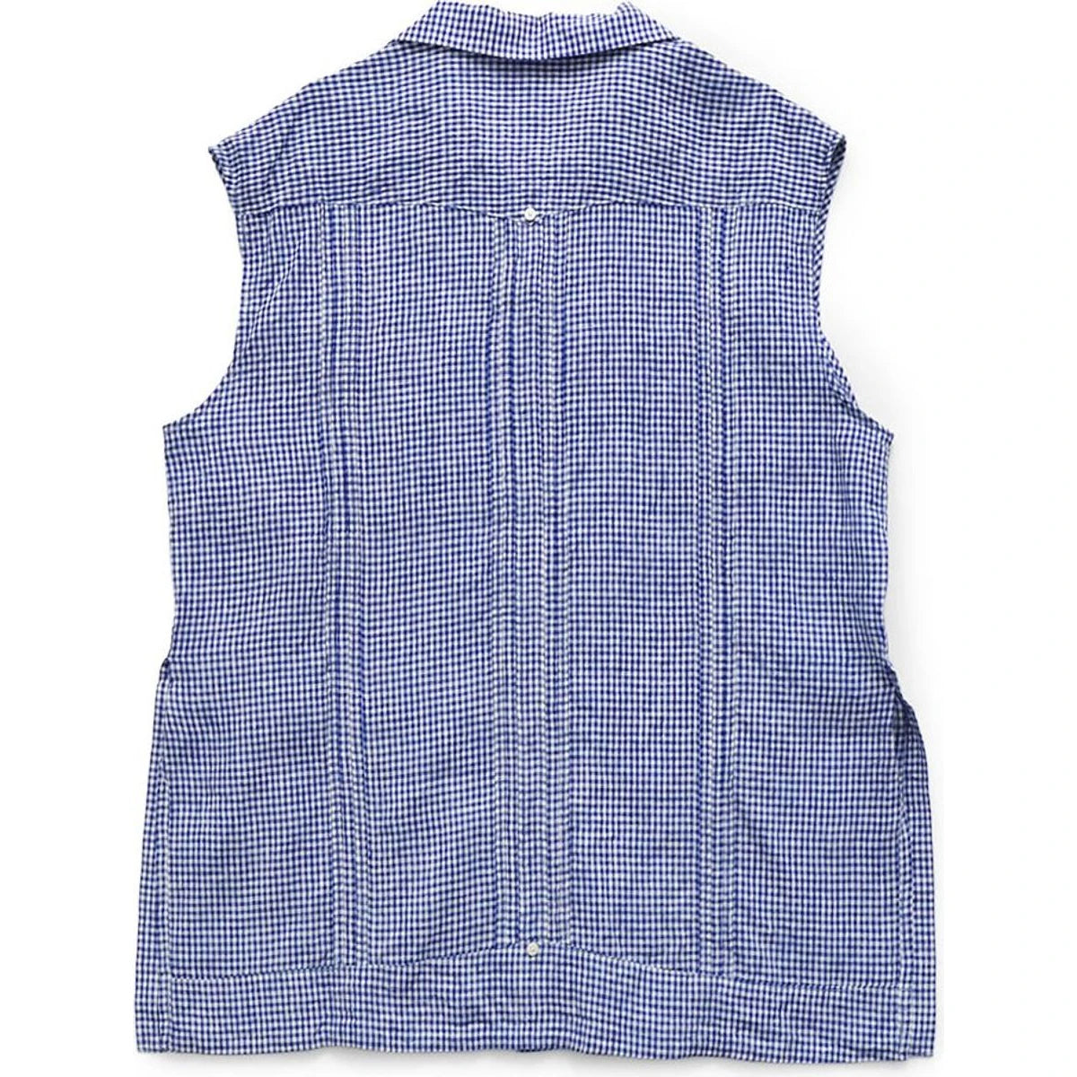 Kapital Linen Gingham Check Sleeveless Cuban Shirt