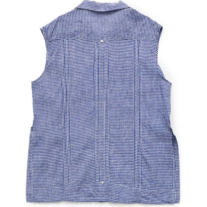 Kapital Linen Gingham Check Sleeveless Cuban Shirt