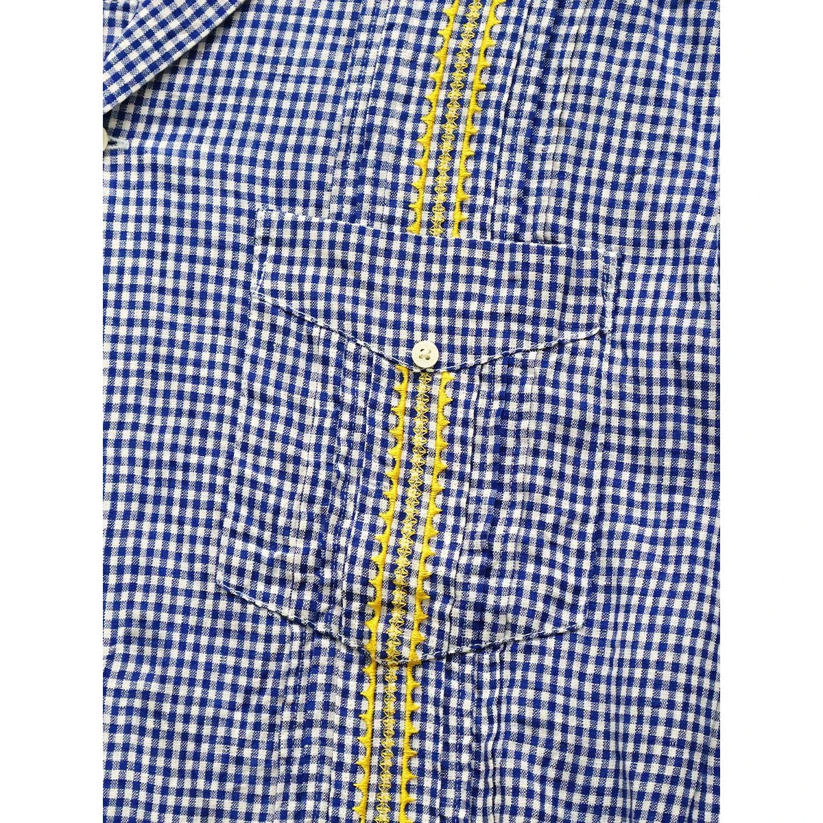 Kapital Linen Gingham Check Sleeveless Cuban Shirt
