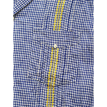 Kapital Linen Gingham Check Sleeveless Cuban Shirt