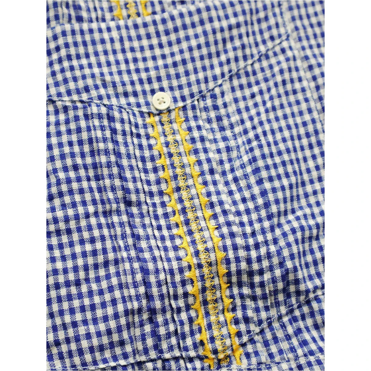 Kapital Linen Gingham Check Sleeveless Cuban Shirt